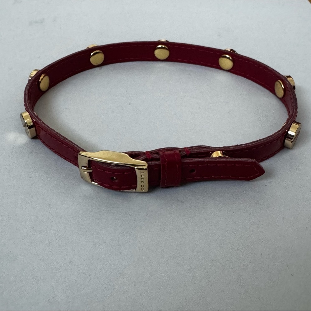 Patent Red Studded Bracelet / choker